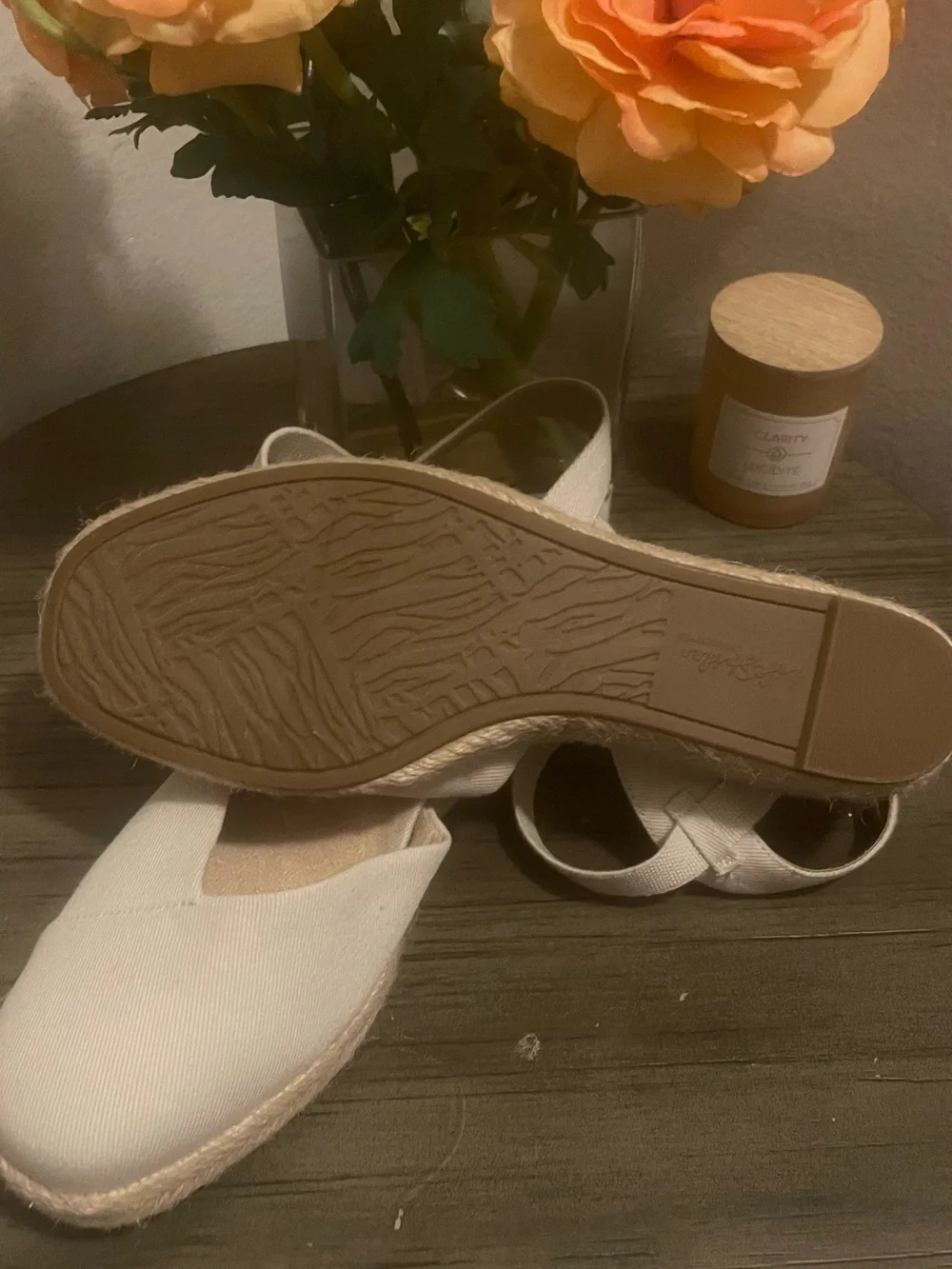 Life Stride Neutral Cream Espadrille Wedge Sandals with Ankle Strap